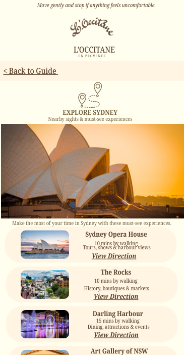 Explore Sydney section presenting local attractions
